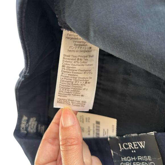 J.CREW High Rise Girlfriend Chino Pants Classic Navy Women’s Petite 10 NWT - Picture 4 of 9